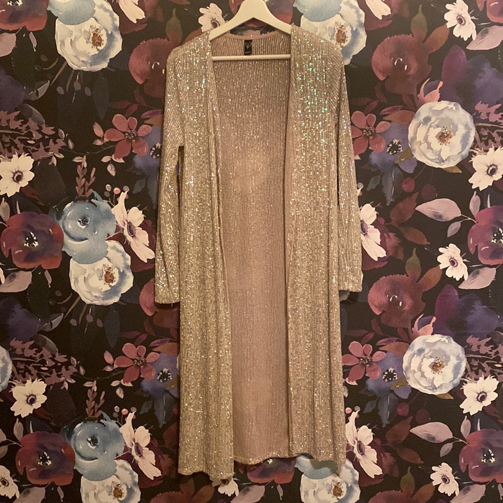 Windsor sequin pale pink duster, size small, worn once